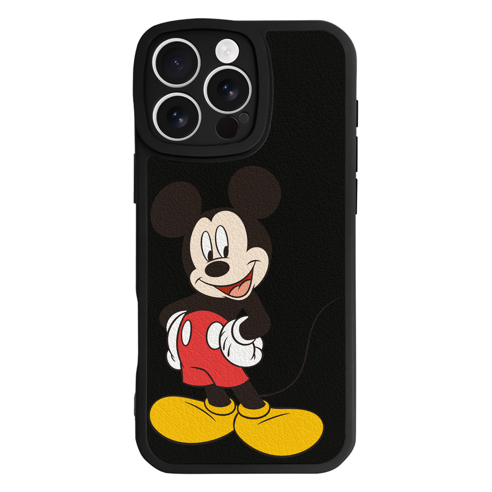 （画像用） ミッキーマウス Mickey Mouse 【iPhone 16シリーズ対応】シリコンスマホケース（レザー調） 材質：シリコン